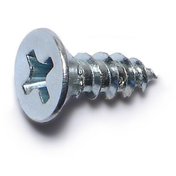Midwest Fastener Wood Screw, #8, 1/2 in, Zinc Plated Steel Flat Head Phillips Drive, 80 PK 62761 - main
